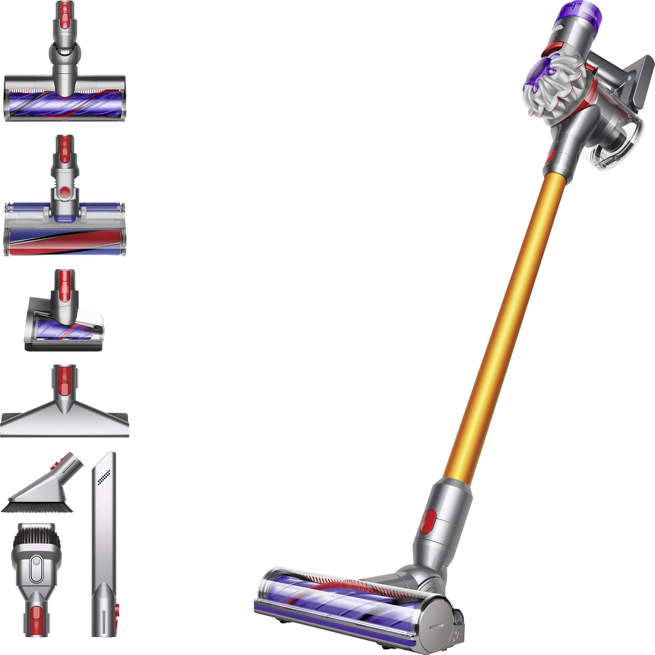dyson V8 Absolute Silber-Gelb 476547-01 Akku-Zyklon-Staubsauger 21.6 V inkl. Ladegerät, Zyklon-Technik, inkl. Akku, Beut