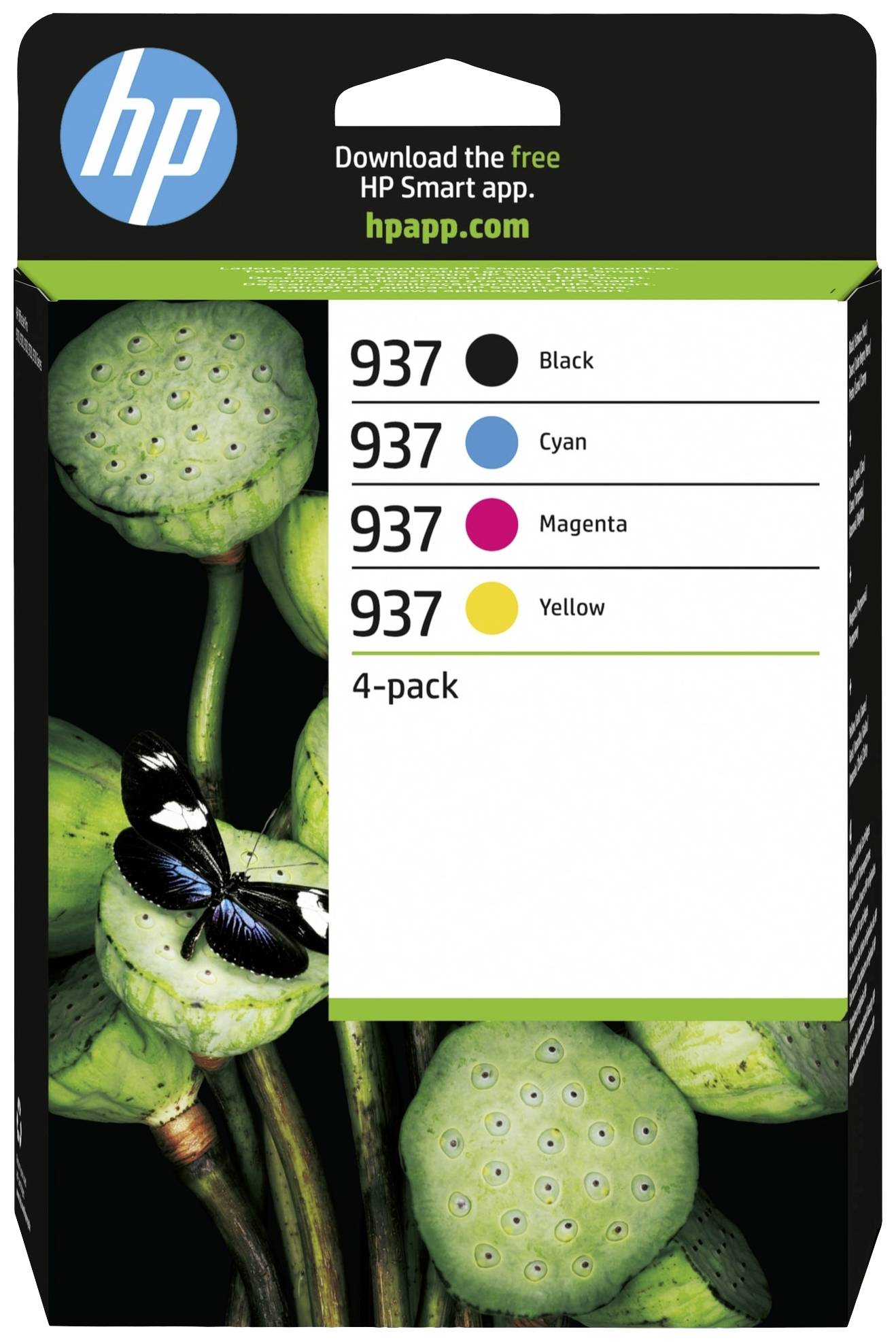 HP Druckerpatrone 937 Original 4er-Pack Schwarz, Cyan, Magenta, Gelb 6C400NE