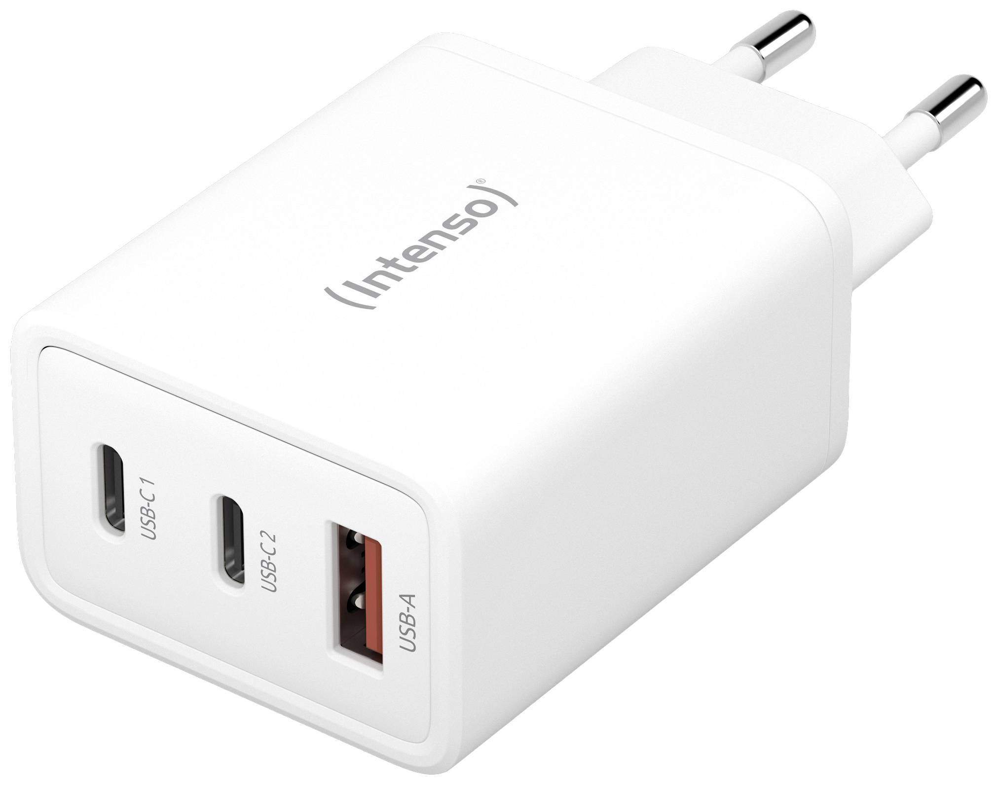 Intenso W65ACC GaN USB Ladegerät 65 W 1x USB-A, 2x USB-C® USB PD Weiß Innenbereich GaN, USB Power Delivery (USB-PD)