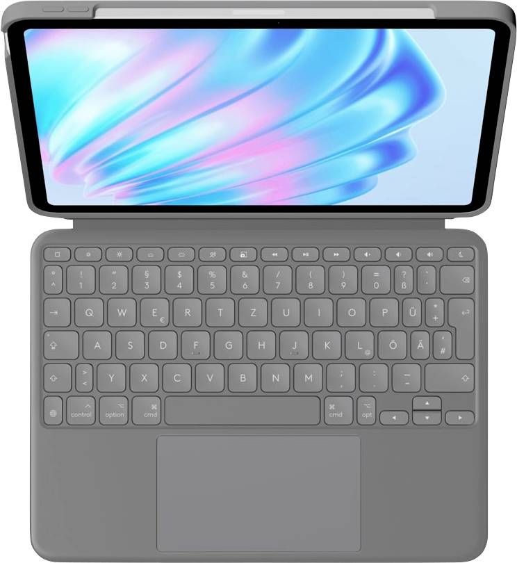 Logitech Combo Touch - Tastatur und Foliohülle - mit Trackpad - hintergrundbeleuchtet - Apple Smart connector - QWERTZ -