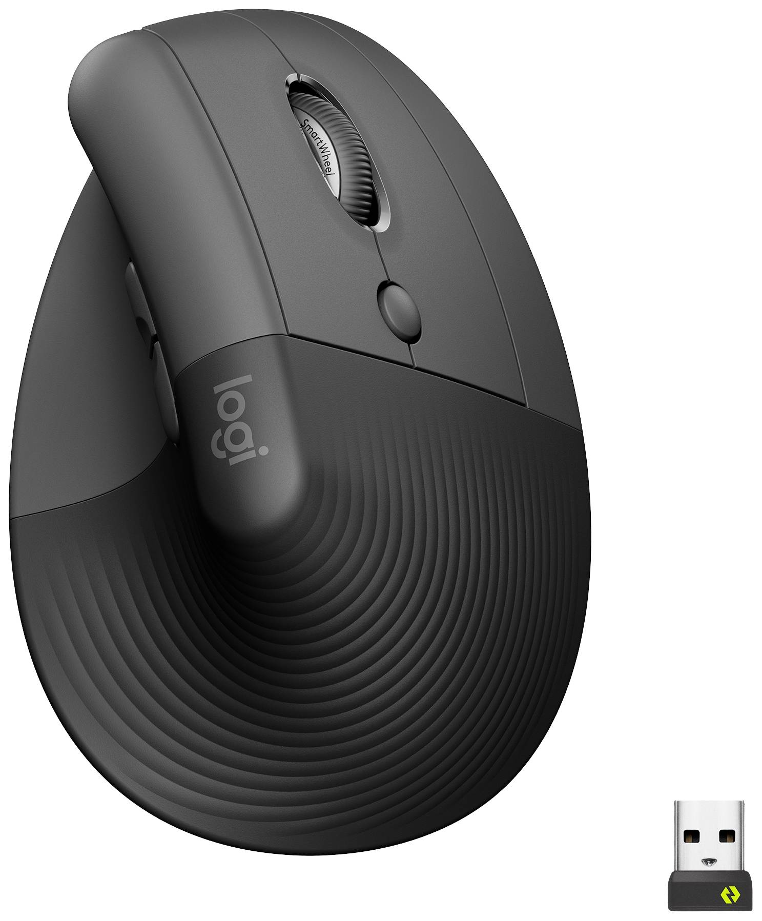 Logitech Lift Vertical Ergonomic Mouse Ergonomische Maus Bluetooth®, Funk Optisch Graphite 6 Tasten 4000 dpi Ergonomisch