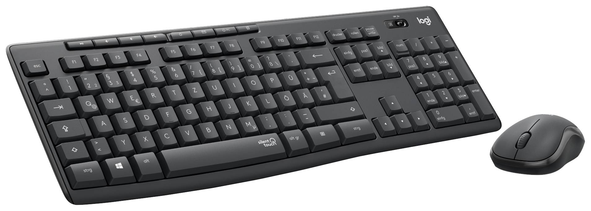 Logitech MK295 Kabellos Tastatur, Maus-Set Deutsch, QWERTZ Graphite