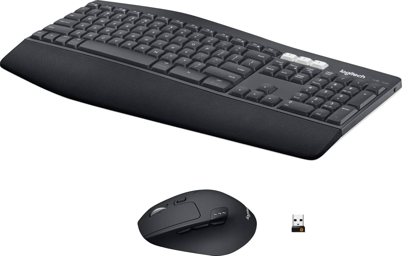 Logitech MK850 Performance Funk Tastatur, Maus-Set Ergonomisch Deutsch, QWERTZ Schwarz