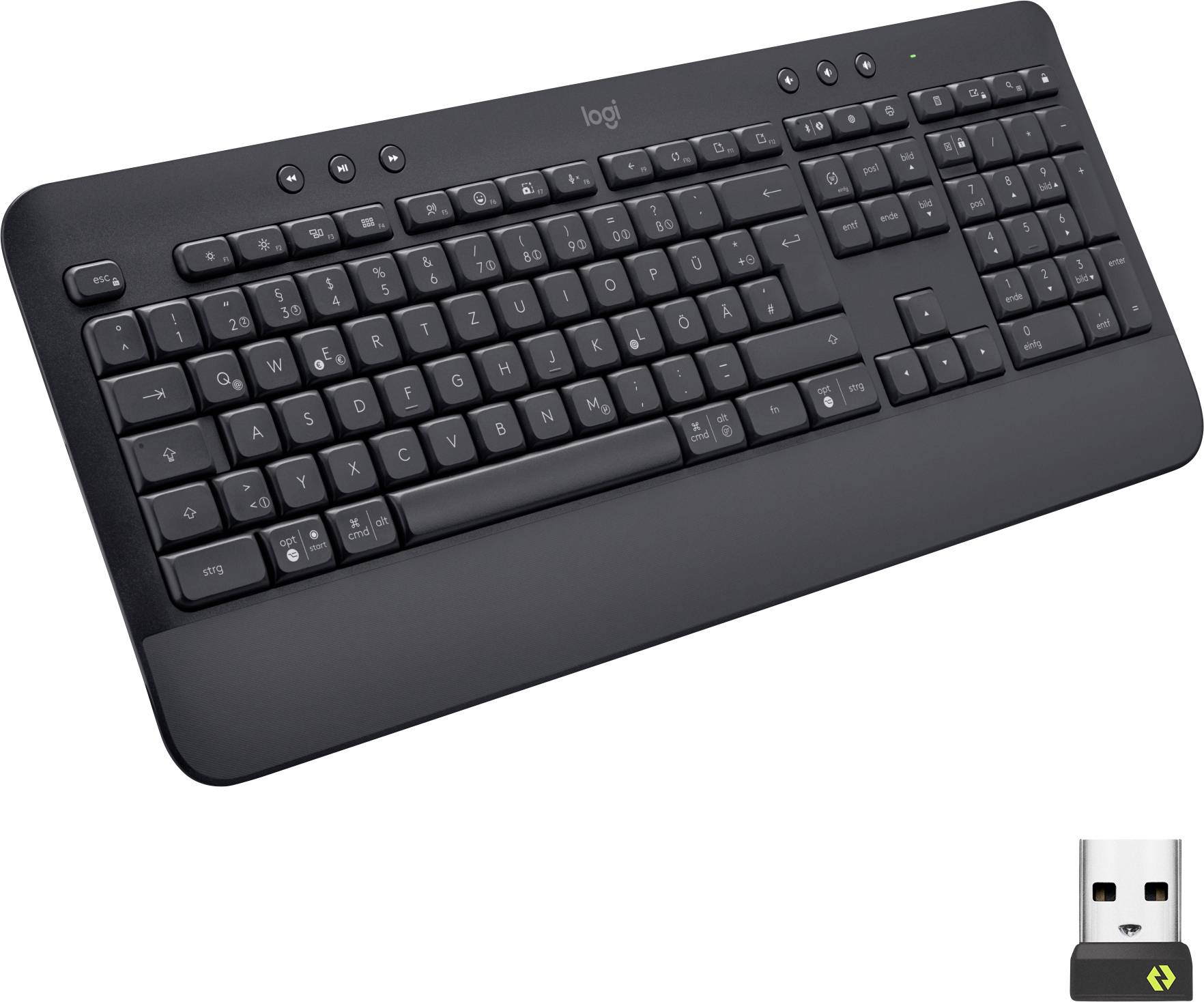 Logitech Signature K650 Bluetooth®, Funk Tastatur Deutsch, QWERTZ Graphit Spritzwassergeschützt