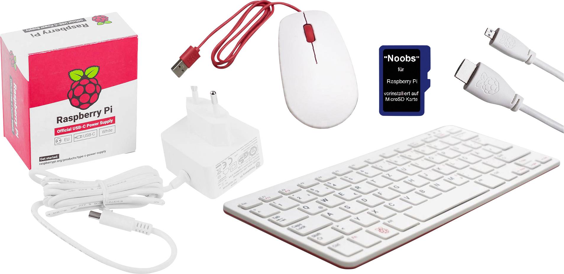 Raspberry Pi® PI400DE-KIT Raspberry Pi® 400 4 GB 4 x 1.8 GHz inkl. Netzteil, inkl. Maus, inkl. HDMI™-Kabel, inkl. Noobs