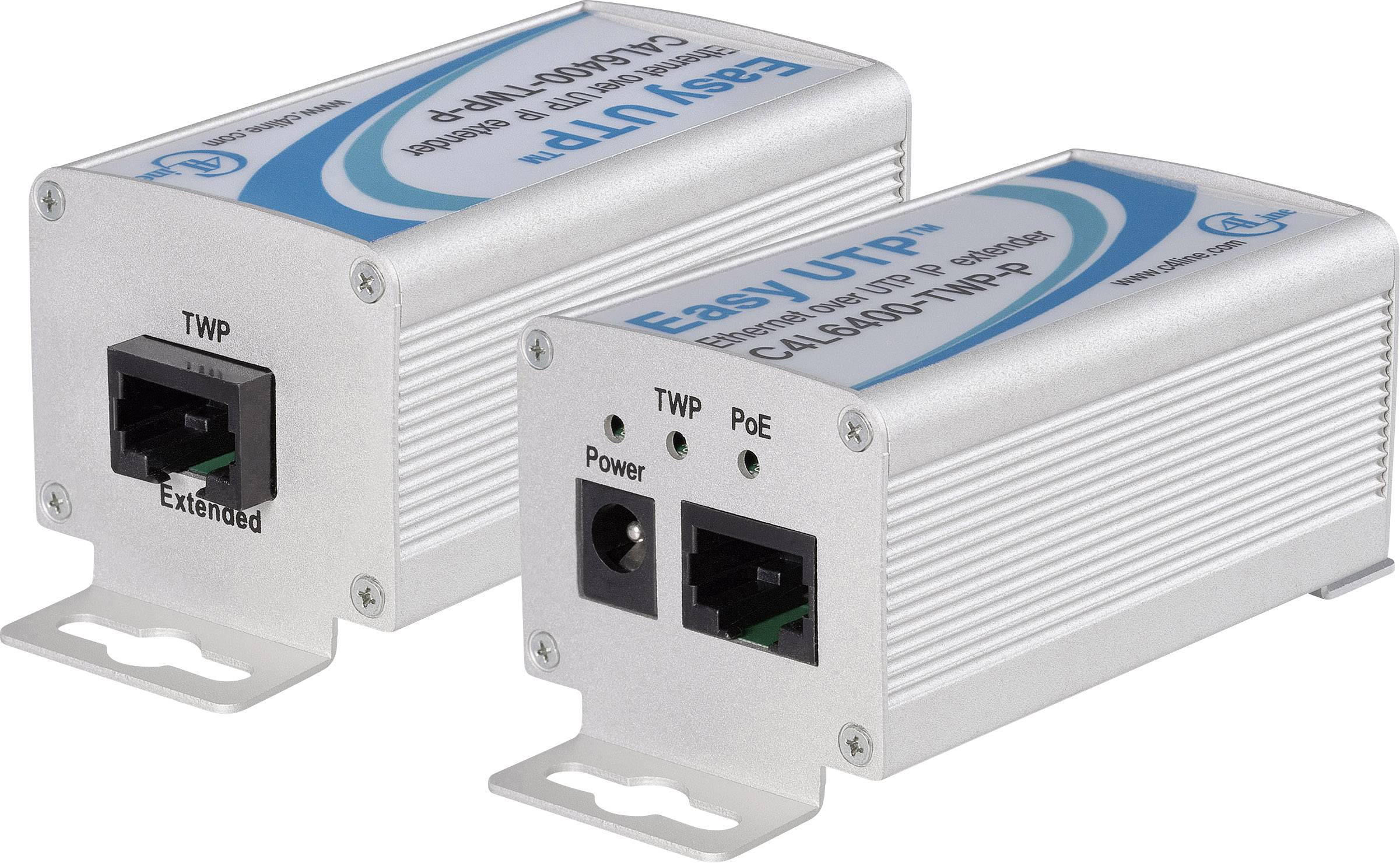 Renkforce RF-2016862 Netzwerkverlängerung 2-Draht Reichweite (max.): 500 m 2 St. 100 MBit/s mit PoE-Funktion