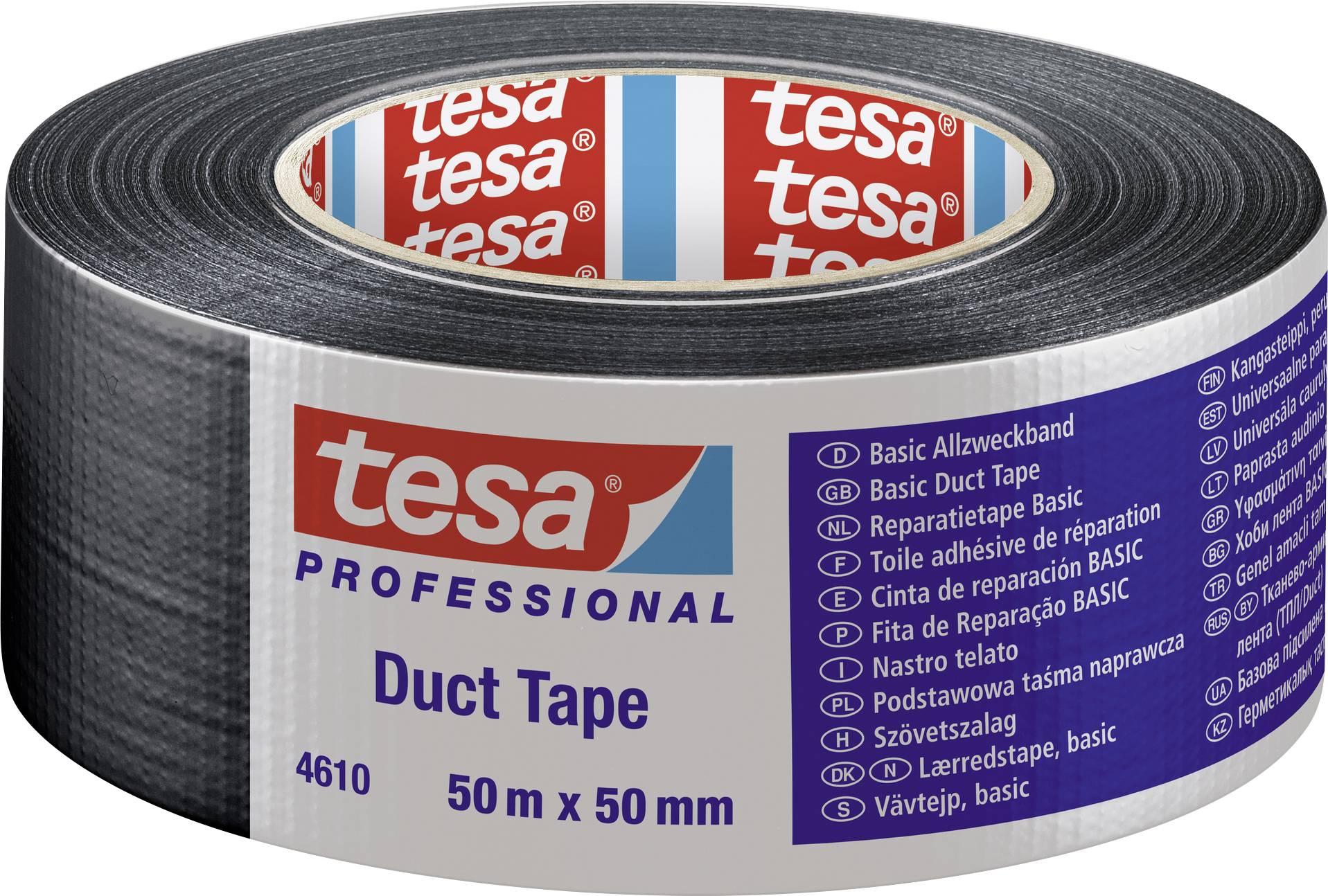 tesa 04610-00004-00 Gewebeklebeband tesa® Professional Schwarz (L x B) 50 m x 50 mm 1 St.