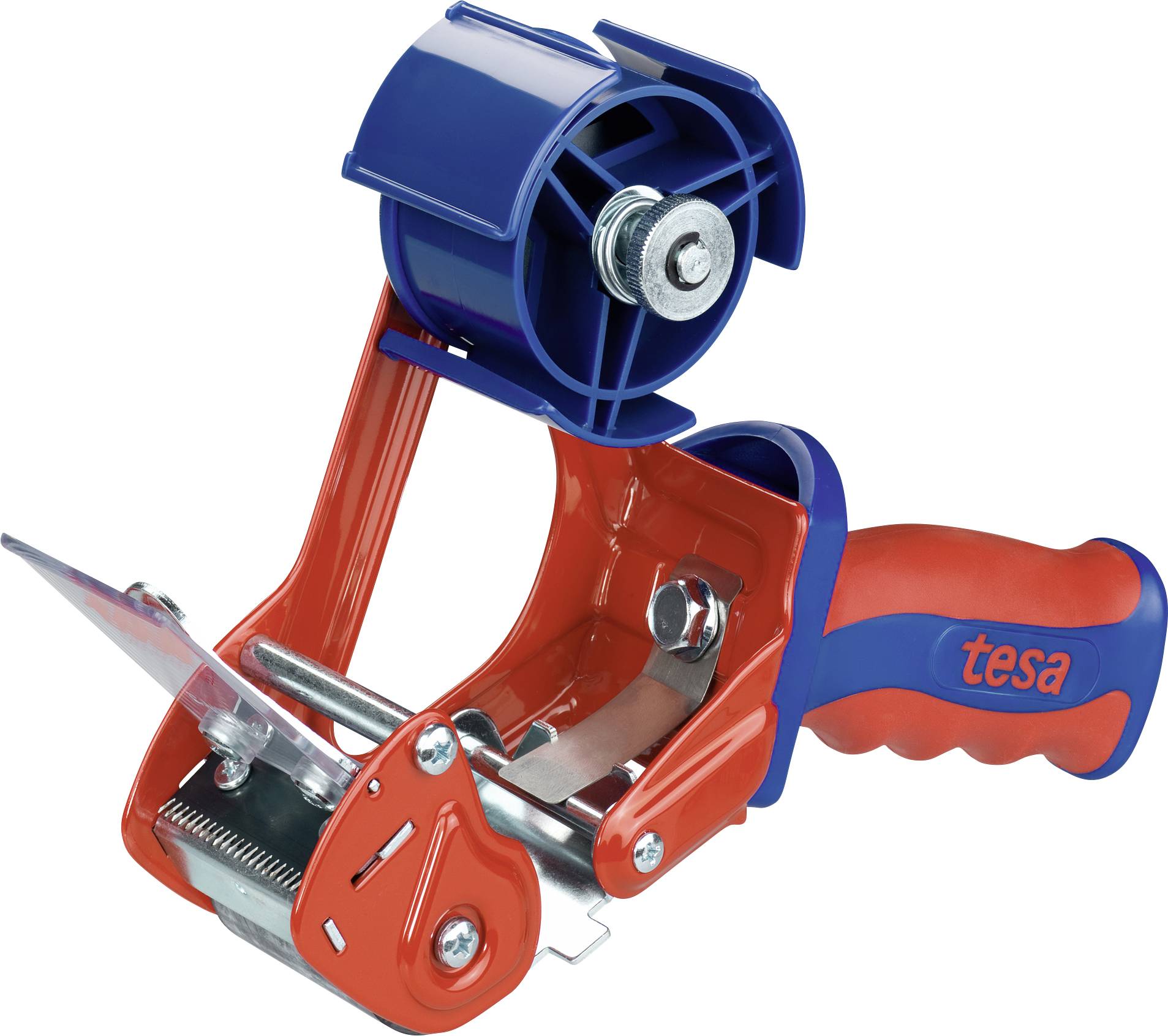 tesa Packband-Abroller ACK® COMFORT 6400 Rot, Blau Rollenbreite (max.): 50 mm Rollenlänge (max.) 66 m Verstellbar, Mit B