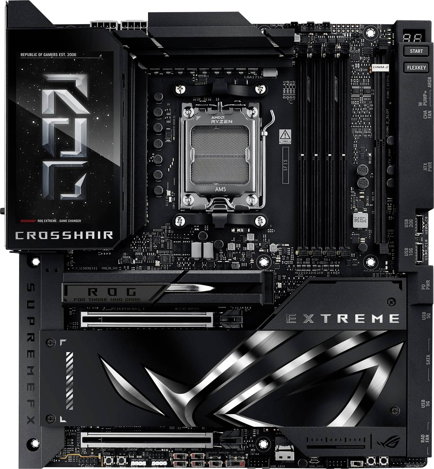 Asus MB ASUS ROG CROSSHAIR X870E EXTREME Mainboard Sockel (PC) AMD® AM5 Formfaktor (Details) E-ATX Mainboard-Chipsatz AM
