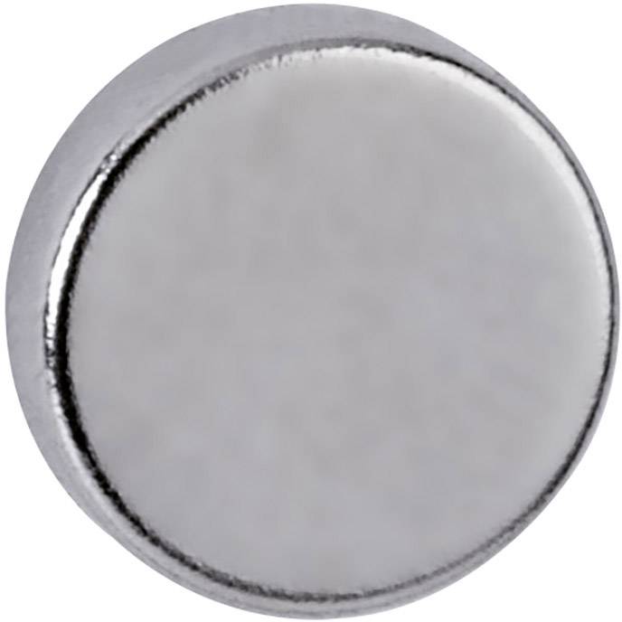 Maul Neodym Magnet (Ø x H) 10 mm x 3 mm Scheibe Silber 10 St. 6166396