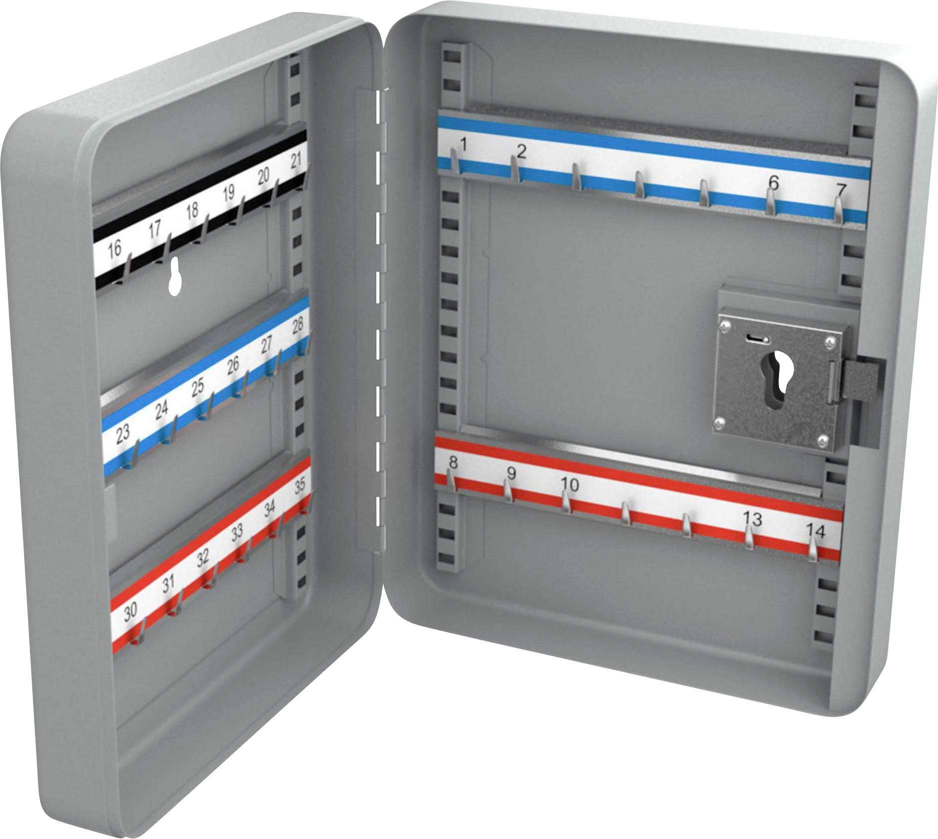 Basi Schlüsselkasten SS 100 PZ 2171-0045 Anzahl Haken 35 Grau (Metallgehäuse)