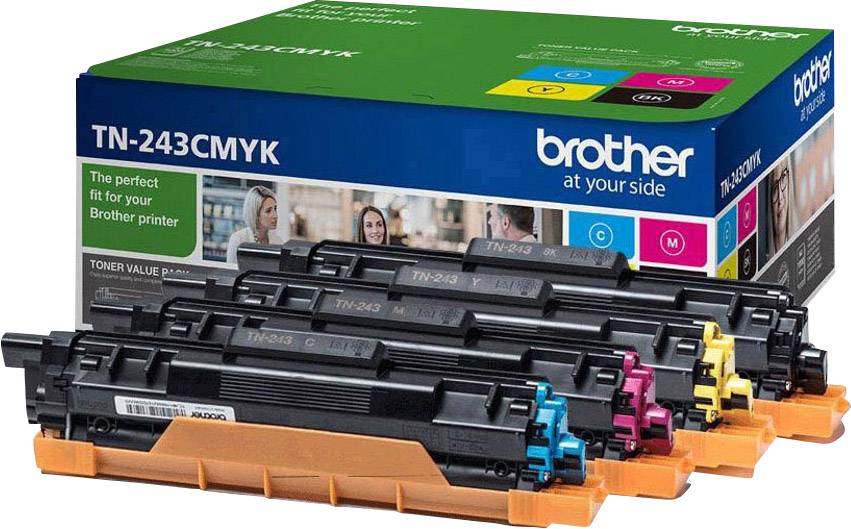 Brother Toner TN-243 Multipack Original Kombi-Pack Schwarz, Cyan, Magenta, Gelb 1000 Seiten TN243CMYK