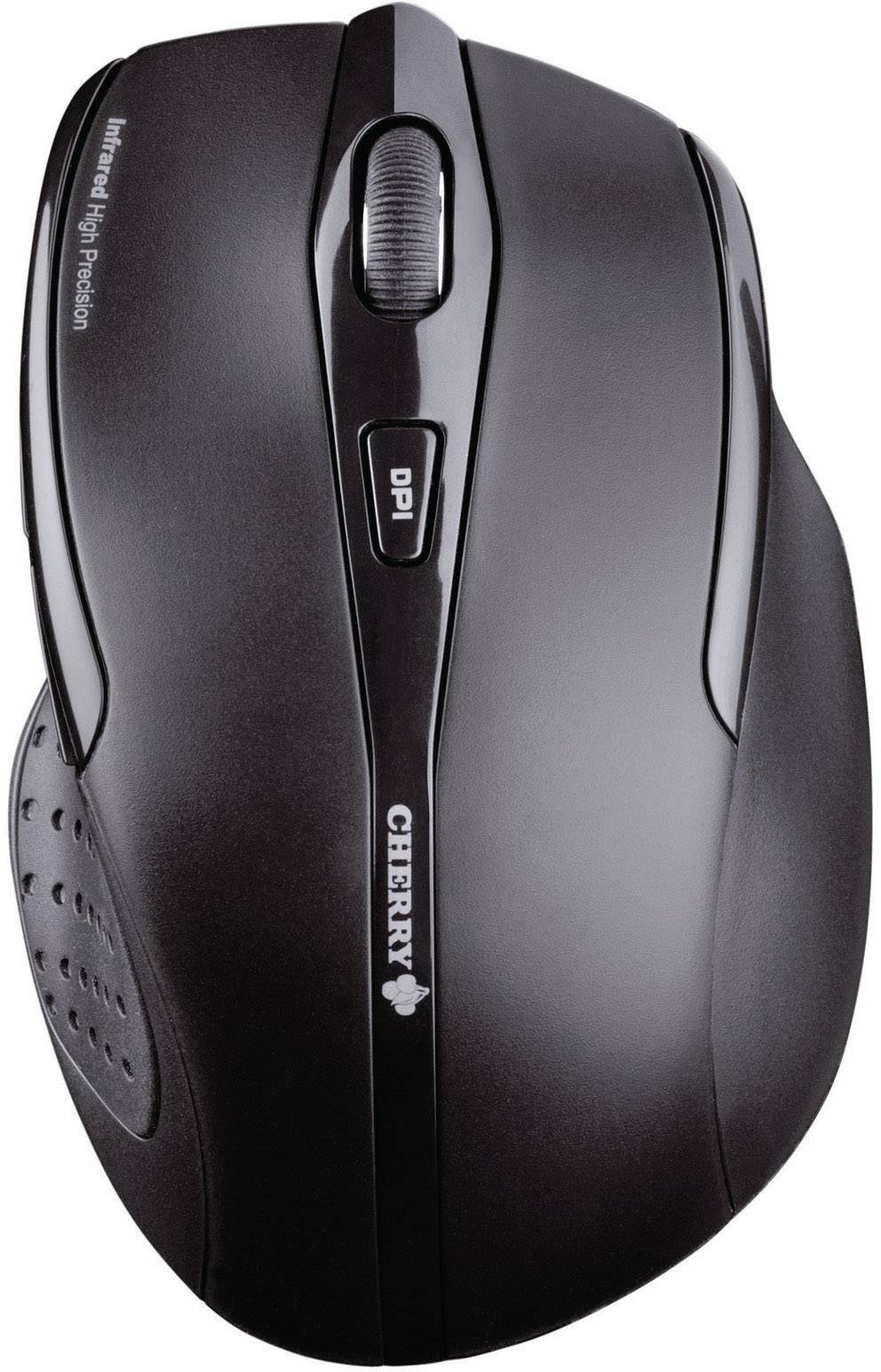 CHERRY MW 3000 Maus Kabellos, Funk Infrarot Schwarz 5 Tasten 1750 dpi Ergonomisch