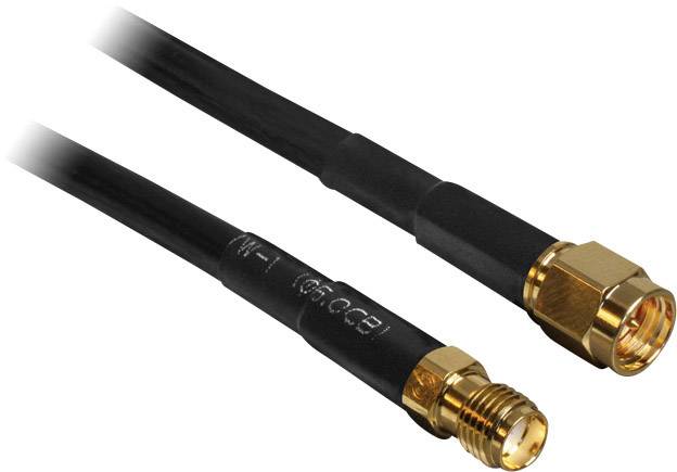 Delock WLAN-Antennen Verlängerungskabel [1x SMA-Stecker - 1x SMA-Buchse] 10.00 m Schwarz vergoldete Steckkontakte